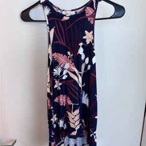 Ava Sky Navy and Pink Floral Tank Top